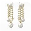 Image 2 : 5.76 ctw Diamond Designer Pearl Earrings 18K Yellow Gold