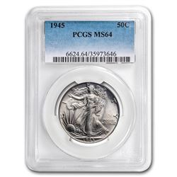 1945 Walking Liberty Half Dollar MS-64 PCGS