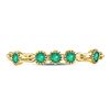 Image 2 : 10kt Yellow Gold Womens Round Emerald Dot Stackable Band Ring 1/20 Cttw