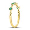 Image 3 : 10kt Yellow Gold Womens Round Emerald Dot Stackable Band Ring 1/20 Cttw