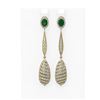 Image 1 : 6.68 ctw Emerald & Diamond Earrings 18K Yellow Gold