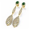 Image 3 : 6.68 ctw Emerald & Diamond Earrings 18K Yellow Gold