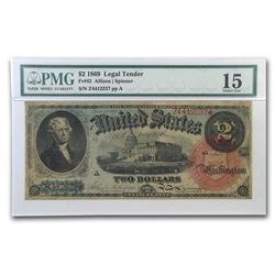 1869 $2.00 Legal Tender "Rainbow" Fine-15 PMG