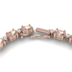 25 ctw Morganite & VS/SI Diamond Eternity Necklace 10k Rose Gold