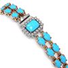 Image 3 : 14.28 ctw Turquoise & Diamond Bracelet 14K Rose Gold