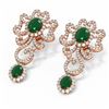 Image 3 : 16.75 ctw Emerald & Diamond Earrings 18K Rose Gold