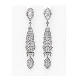 6.5 ctw Diamond Earrings 18K White Gold