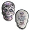 Image 2 : 2 oz Hand Poured Silver Skull - Day of the Dead: Rose
