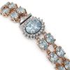 Image 3 : 24.44 ctw Aquamarine & Diamond Bracelet 14K Rose Gold