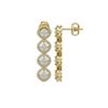 Image 2 : 3.84 ctw Cushion Cut Diamond Micro Pave Earrings 18K Yellow Gold