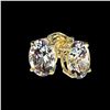 Image 3 : 1 ctw Certified VS/SI Quality Oval Diamond Stud Earrings 10k Yellow Gold