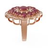 Image 2 : 8.61 ctw Ruby & Diamond Ring 18K Rose Gold
