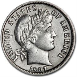 1907 Barber Dime AU (Details)