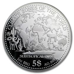 2017 Samoa 1 oz Silver Climate Zones (Subtropical Zone)