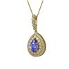 Image 1 : 4.47 ctw Tanzanite & Diamond Victorian Necklace 14K Yellow Gold