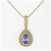 Image 2 : 4.47 ctw Tanzanite & Diamond Victorian Necklace 14K Yellow Gold