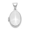 Image 1 : 14k White Gold Oval Plain Assembled Locket - 20 mm