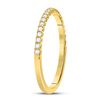 Image 3 : 14kt Yellow Gold Womens Round Diamond Wedding Machine-Set Band 1/5 Cttw