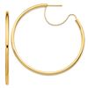 Image 1 : 14k Yellow Gold Polished with D/C wire Hoop Earrings - 2.5x50 mm