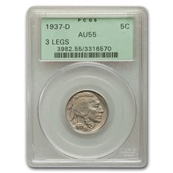 1937-D 3 Legged Buffalo Nickel AU-55 PCGS