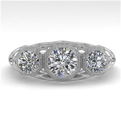 1.00 ctw Past Present Future VS/SI Diamond Ring 18k White Gold