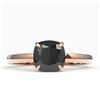 Image 1 : 3 ctw Cushion Cut Black Diamond Engagment Ring 14k Rose Gold
