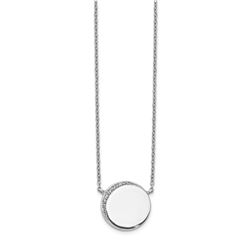 14k White Gold Diamond Fancy Circle Necklace - 18 in.