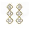 Image 2 : 4 ctw Diamond Designer Earrings 18K Yellow Gold