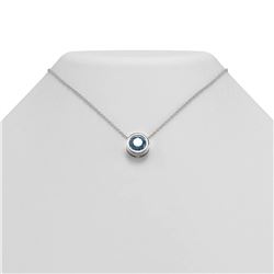1.5 ctw Intense Blue Diamond Necklace 18K White Gold