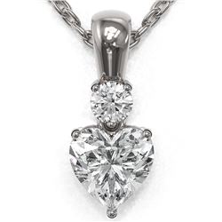 0.6 ctw Heart Diamond Designer Necklace 18K White Gold