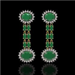 10.23 ctw Emerald & Diamond Earrings 14K Yellow Gold