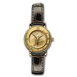 2018 1/10 oz Gold American Eagle Leather Band Watch