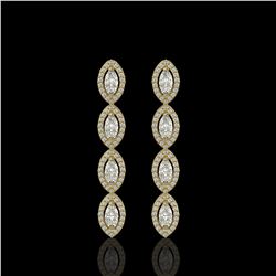 3.84 ctw Marquise Cut Diamond Micro Pave Earrings 18K Yellow Gold
