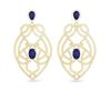 Image 1 : 7 ctw Tanzanite & Micro Pave VS/SI Diamond Earrings 14k Yellow Gold