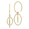 Image 1 : 14k Yellow Gold Dangle Textured Threader Earrings