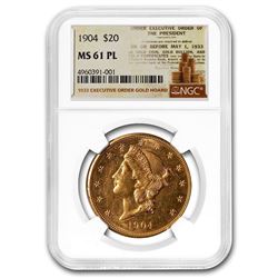 1904 $20 Liberty Gold Double Eagle MS-61 NGC (PL)