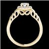 Image 2 : 1.55 ctw Certified Diamond Solitaire Halo Ring 10k Yellow Gold