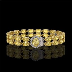 24.02 ctw Citrine & Diamond Bracelet 14K Yellow Gold