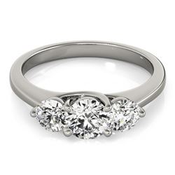 1 ctw Certified VS/SI Diamond 3 Stone Solitaire Ring 14k White Gold