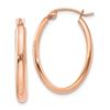 Image 1 : 14k Rose Gold Half-Round Oval Hoop Earrings