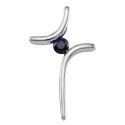 Sterling Silver Womens Round Black Color Enhanced Diamond Cross Religious Pendant 1/4 Cttw
