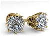 Image 1 : 1.0 ctw VS/SI Cushion Cut Diamond Stud Earrings 18k Yellow Gold