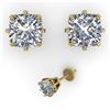 Image 2 : 1.0 ctw VS/SI Cushion Cut Diamond Stud Earrings 18k Yellow Gold