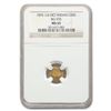 Image 1 : 1876 1/6 Indian Octagonal 50 Cent Gold MS-65 NGC (BG-935)