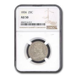 1836 Capped Bust Quarter AU-50 NGC