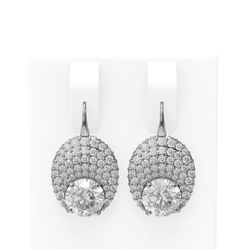 3.35 ctw Diamond Earrings 18K White Gold