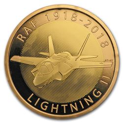 2018 Great Britain £2 Proof Gold Royal Air Force (Lightning II)
