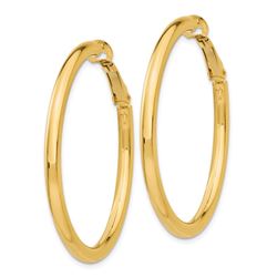 14k 3x35 mm Polished Round Hoop Earrings