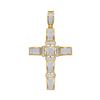 Image 1 : 10kt Yellow Gold Mens Round Diamond Segmented Cross Charm Pendant 1/2 Cttw