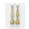 Image 1 : 1.55 ctw Diamond & Pearl Earrings 18K Yellow Gold